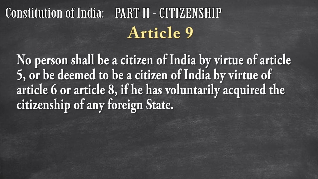 Article 9 | The Constitution of India