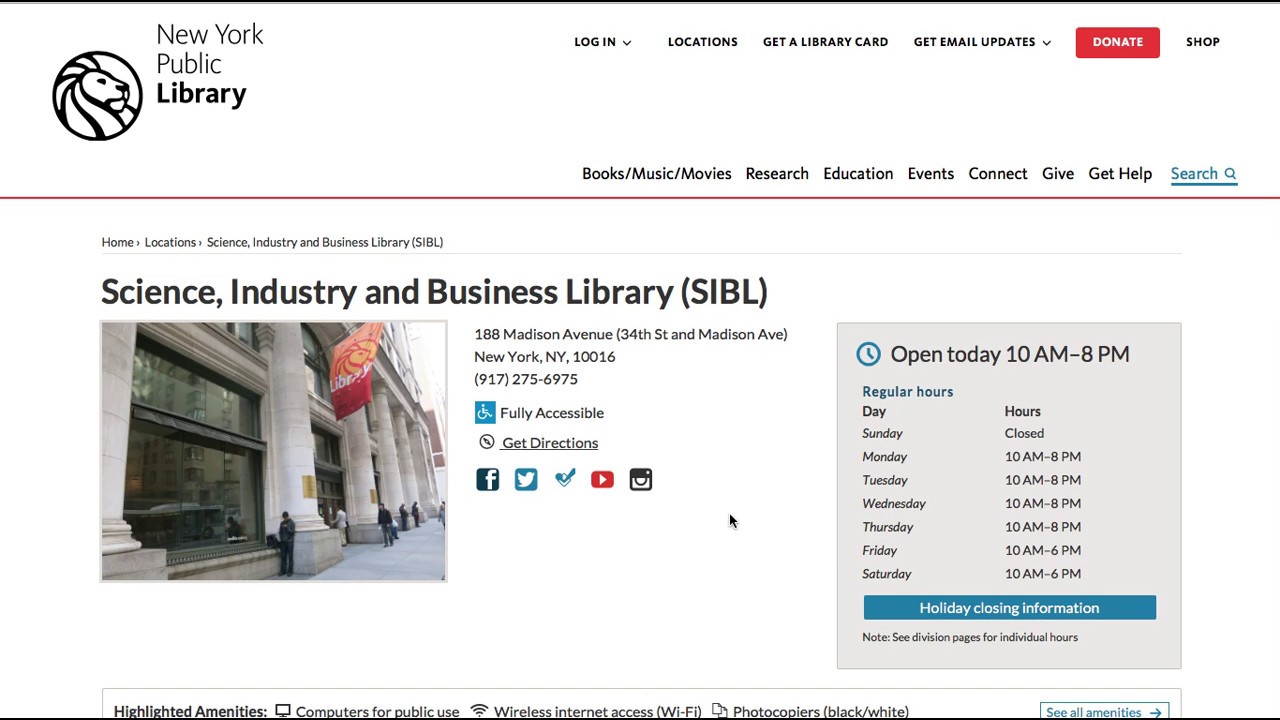 Local Resources, NYPL. Industrial Organizational Psychology