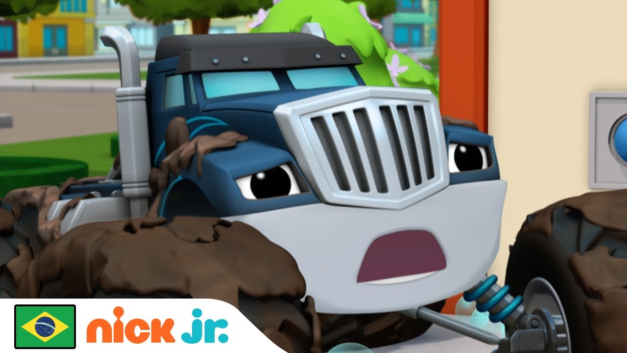 Blaze | Esmagador destrói o lava-carros! | Nick Jr. em Português