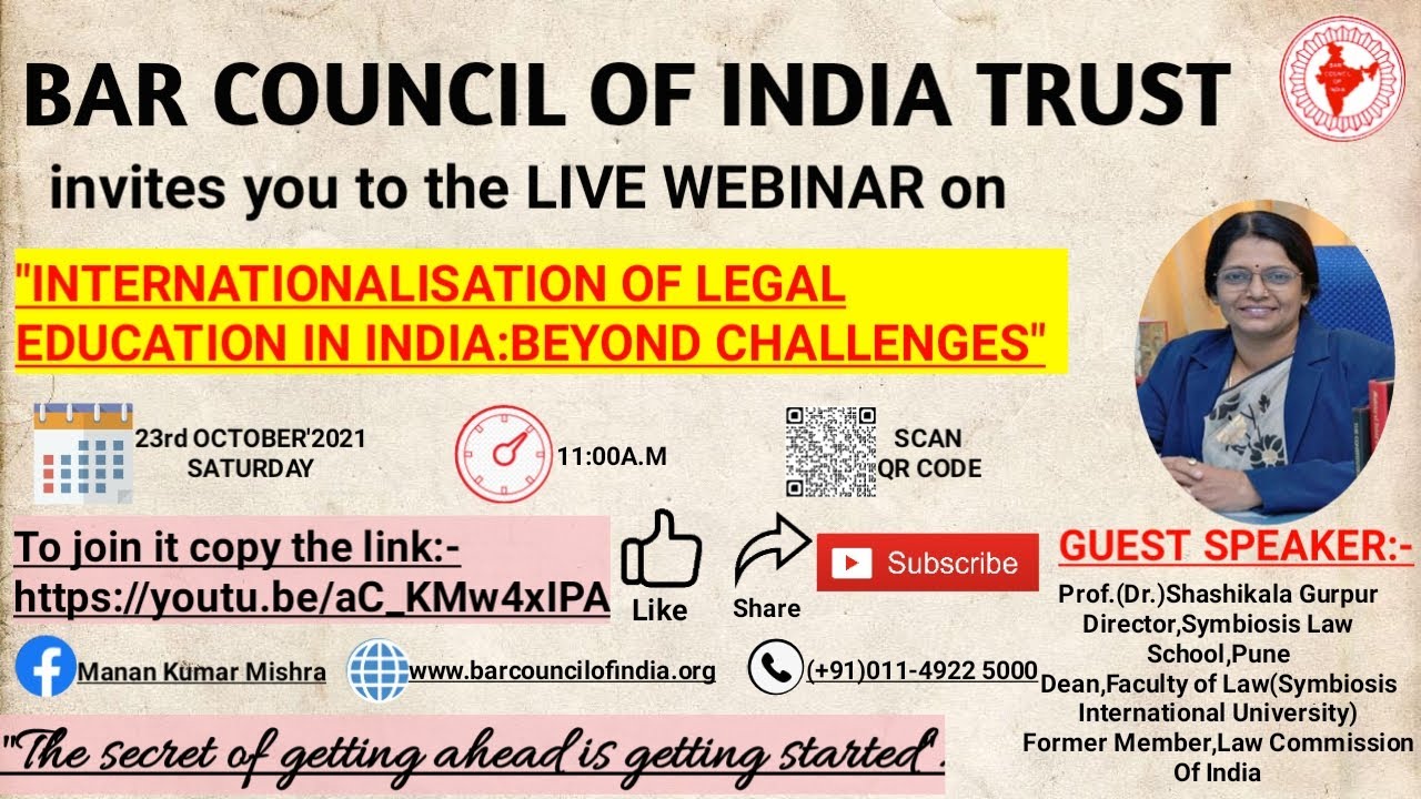 INTERNATIONALISATION OF LEGAL EDUCATION IN INDIA:BEYOND CHALLANGES