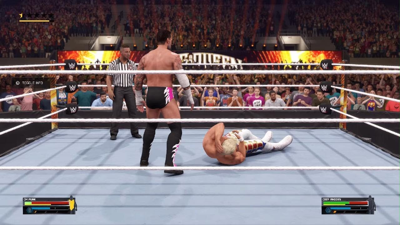 WWE 2K25 CM Punk vs Cody Rhodes World heavyweight Championship match
