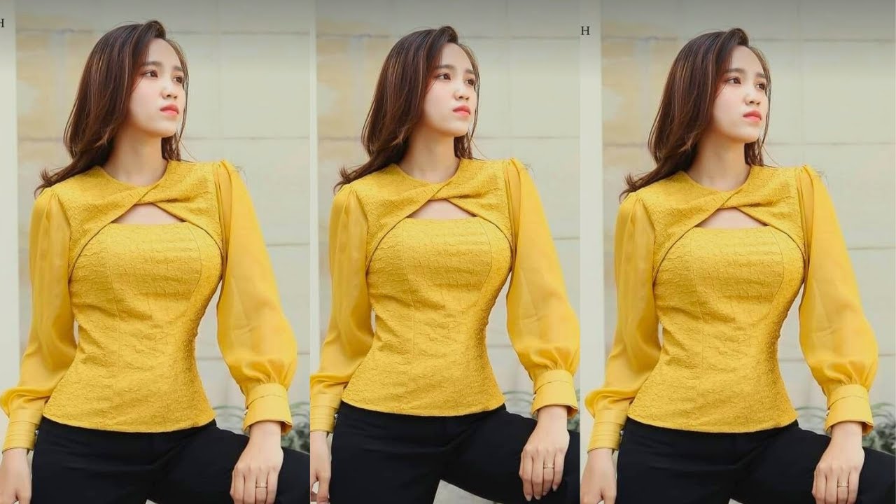 How to cut and sew a stylish blouse with twist neckline yoke|Easiest  method