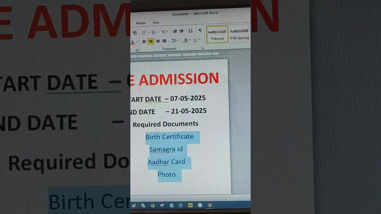 RTE Admission Start Date live 