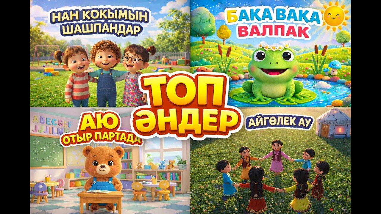 ТОП ӘНДЕР | Балаларға арналған қазақша әндер жинағы 🎵🧒 #қазақша  #аюотырпартада #баланыдамыту