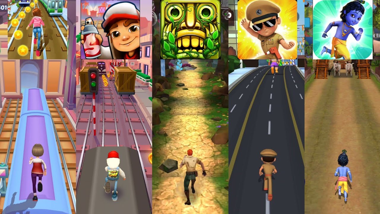 Subway Surfers 🆚 Temple Run 2 🆚 Temple Run 🆚 Little Singham 🆚 Little Krishna