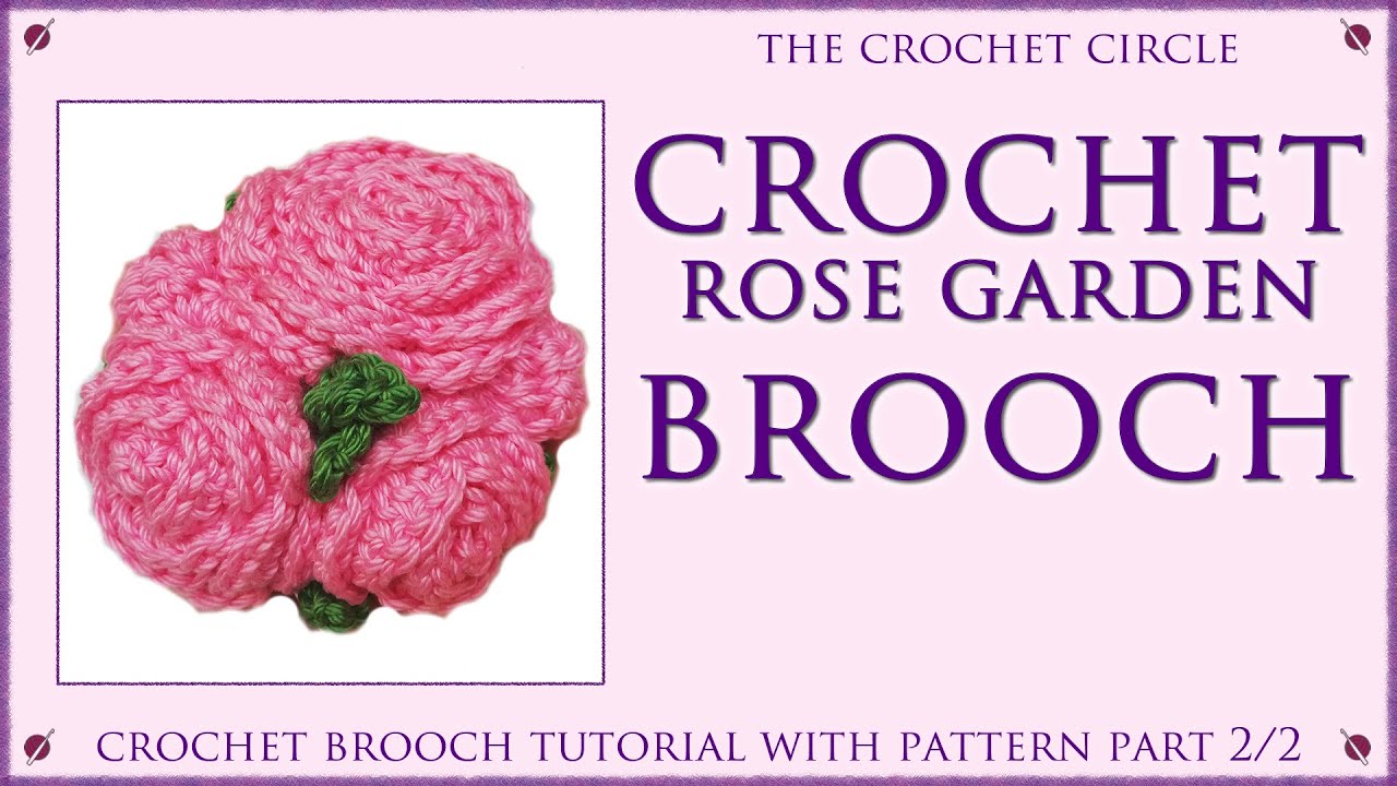 Crochet BROOCH - rose garden 🍃  LEAF + backside - statement jewelry tutorial with pattern - part 2/2
