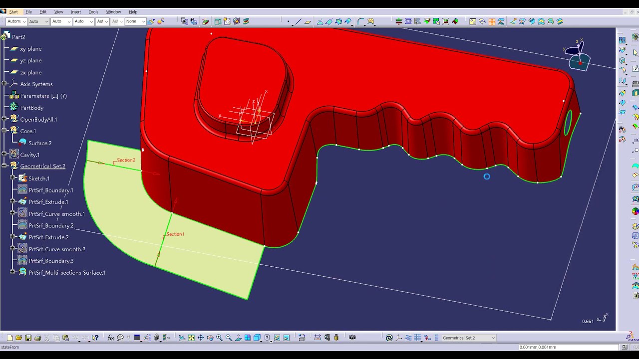 CATIA V5 Parting Surface (1/2)
