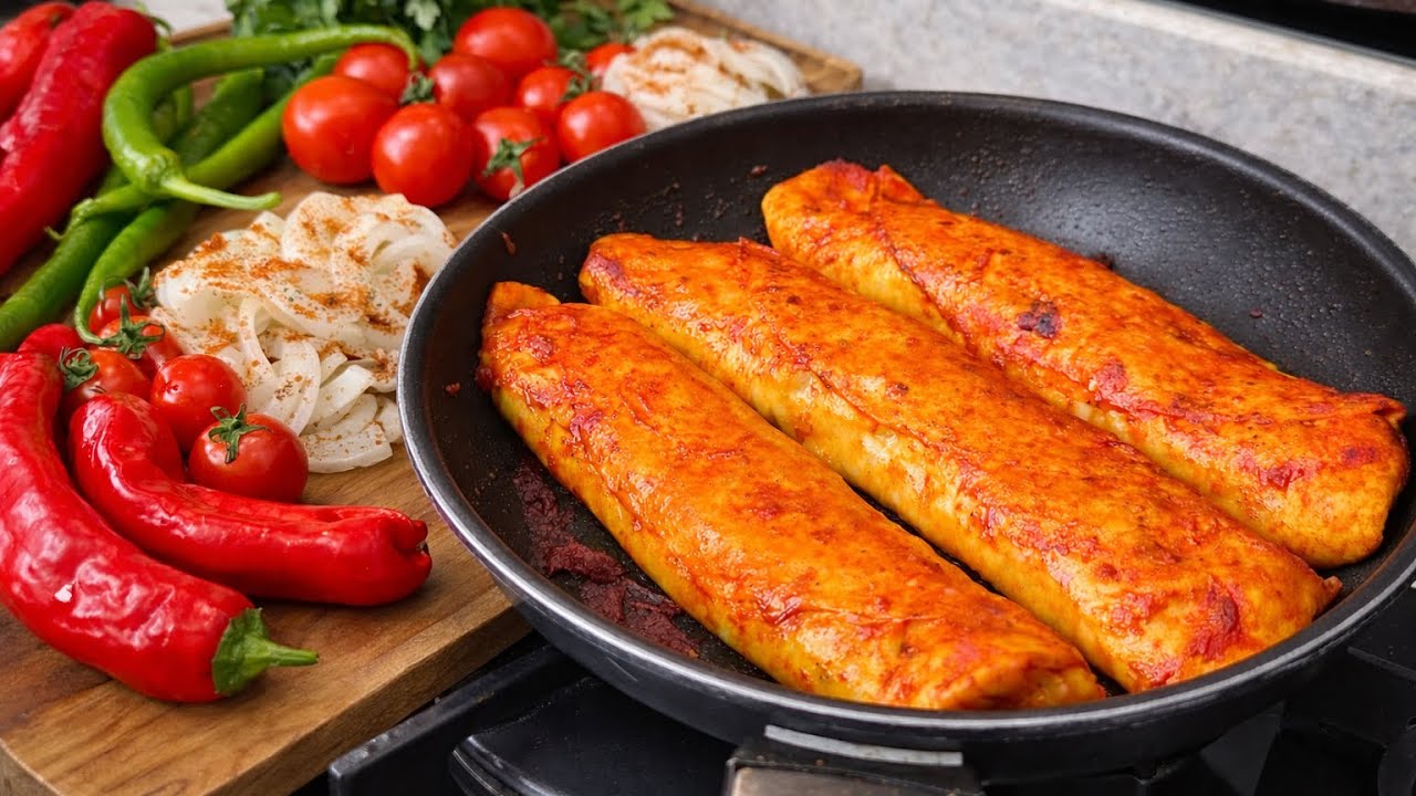 Sadece 200 Gram Tavuk Göğsü ile🌯Tavada Efsane Lavaş Dürüm Tarii🔥Hazırları Unut👌