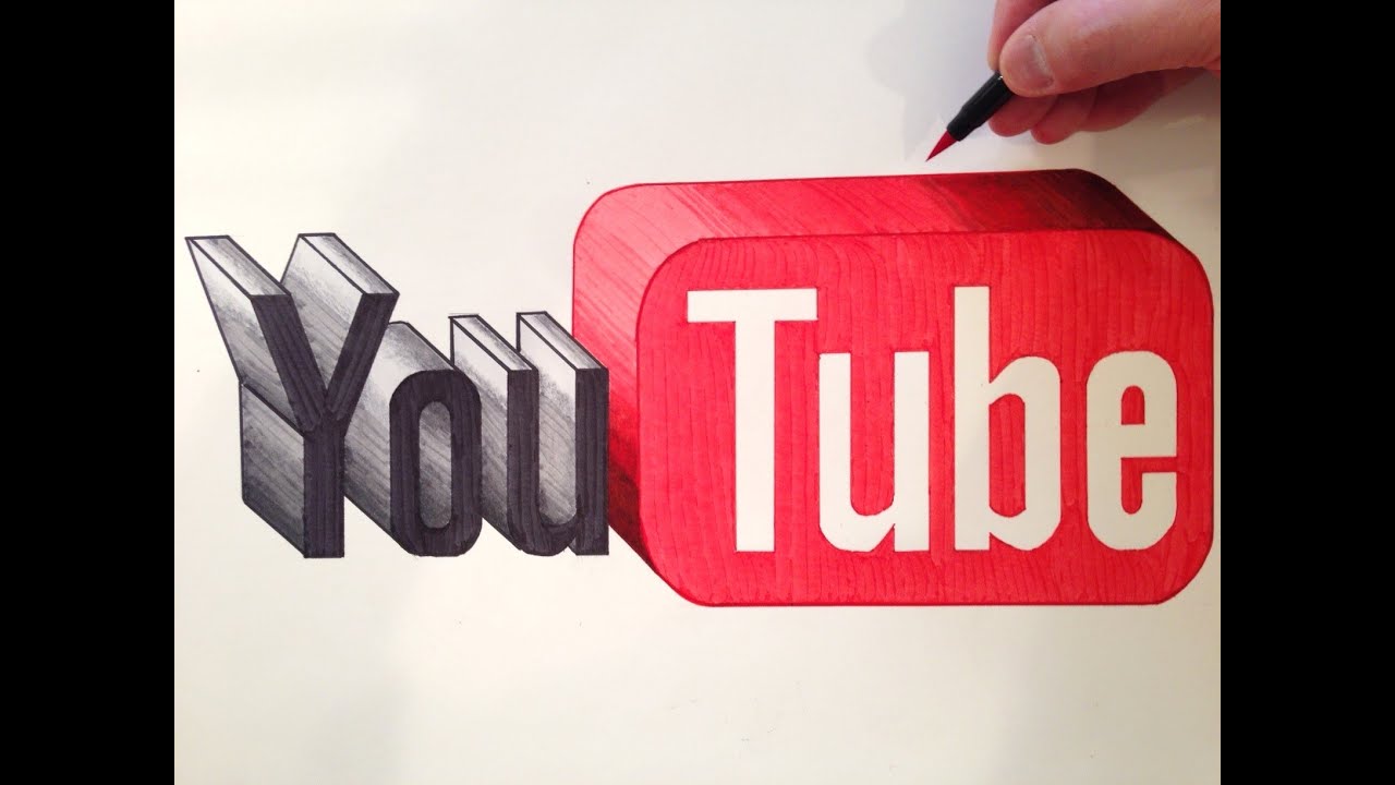 How to Draw the Youtube Logo in 3D