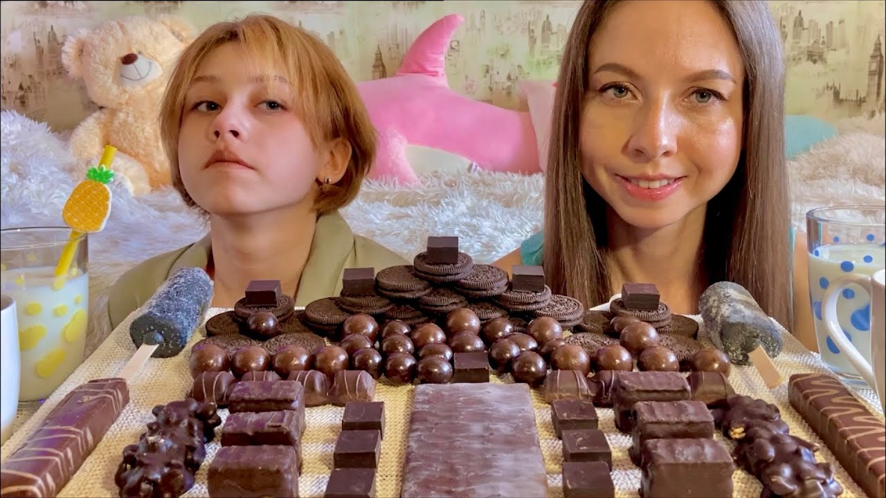 МУКБАНГ🍫ЧЁРНЫЕ СЛАДОСТИ/ШОКОЛАД BUENO/🍦МОРОЖЕНОЕ/🍬КОНФЕТЫ/ПЕЧЕНЬЕ OREO/ВАФЛИ/MUKBANG BLACK SWEET