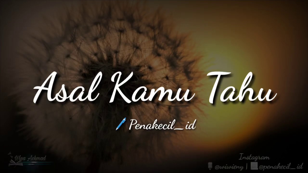 Asal Kamu Tahu (Penakecil_id) - Musikalisasi Wina  | Puisi Cinta, Visualisasi Puisi