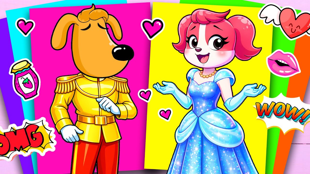 🩷💖 PAPILLON&rsquo;S LOVE AS DISNEY PRINCESS Labrador Sticker BOOK #paperdiy #asmr #sherifflabrador