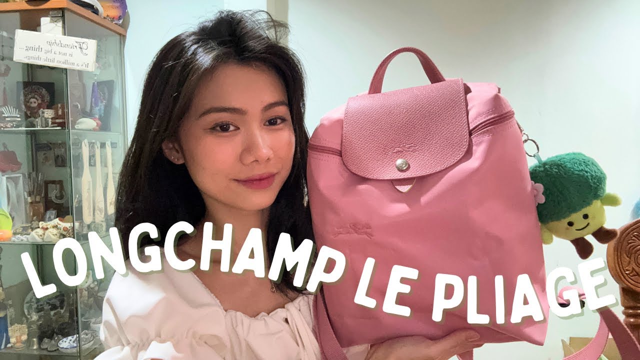 What's in my bag | Longchamp Le Pliage backpack 🩷
