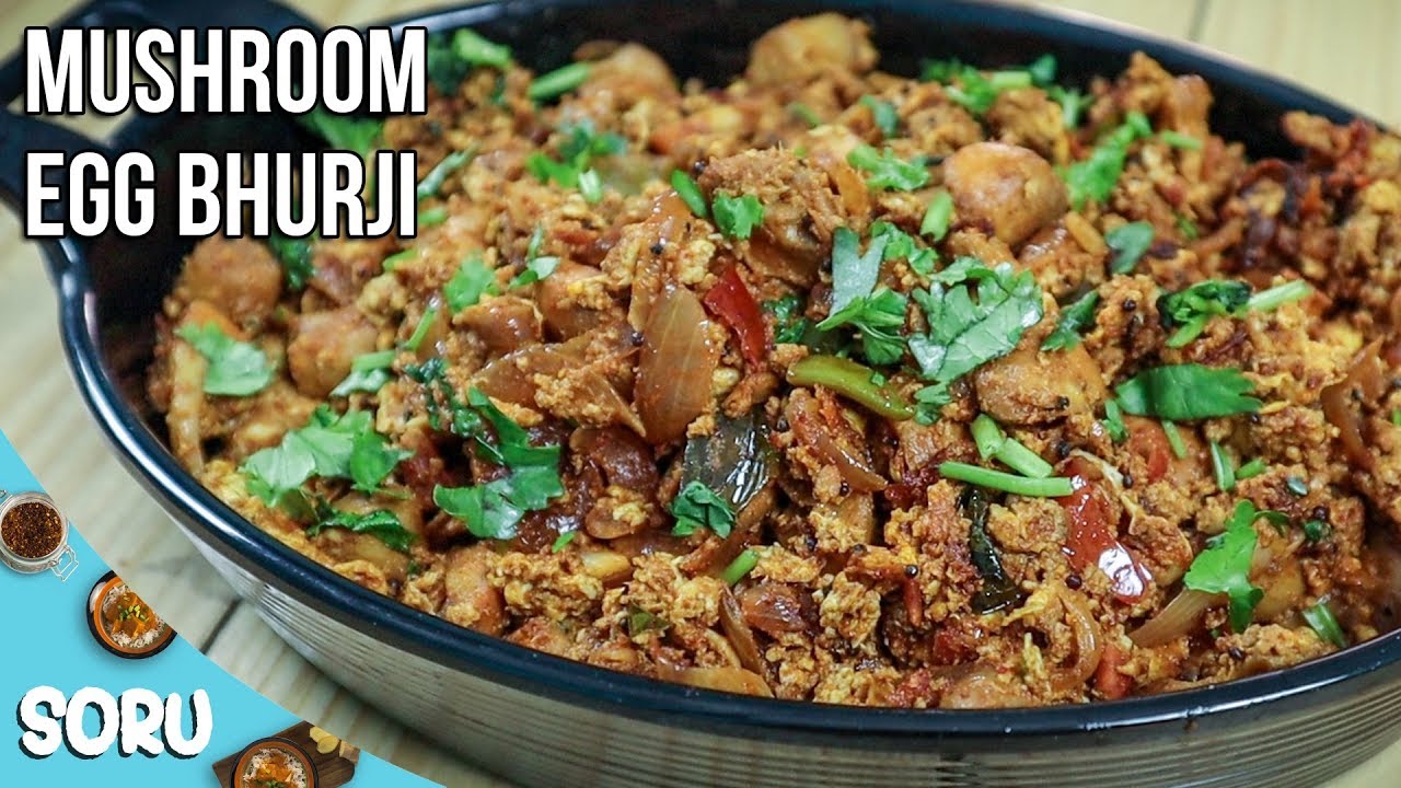 Mushroom egg bhurji | scrambled eggs with mushrooms