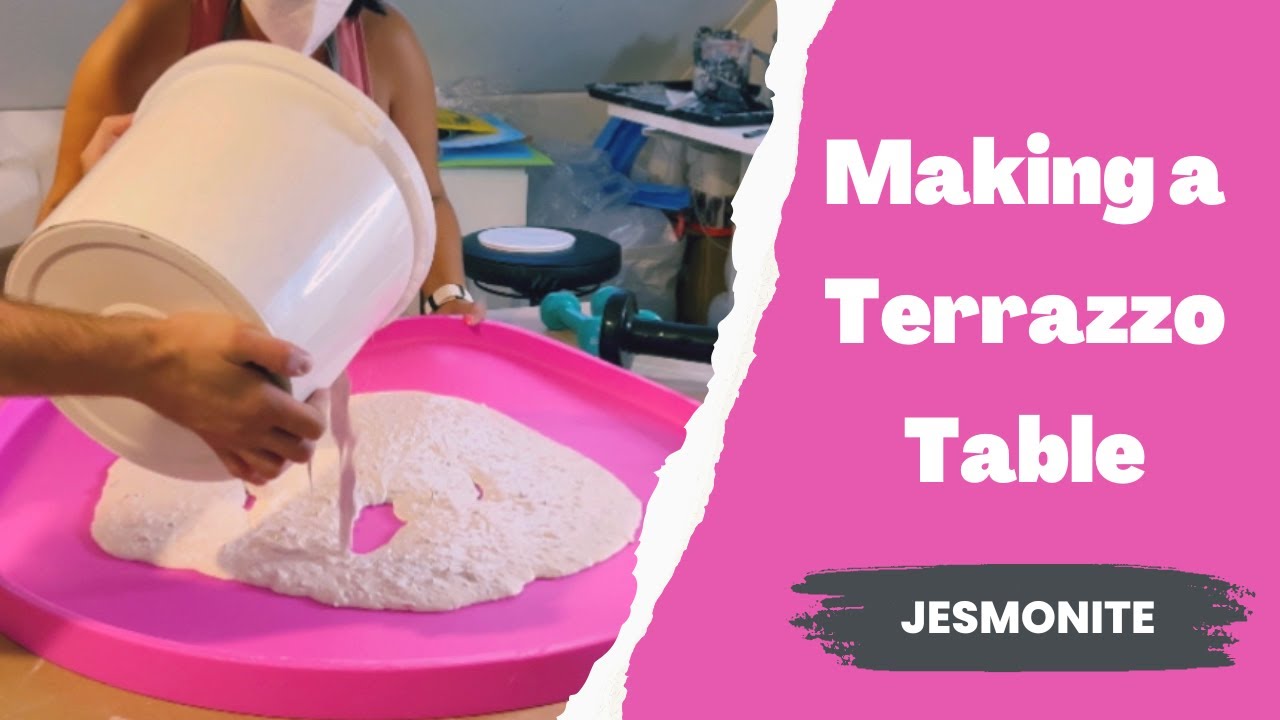 Making a TERRAZZO Jesmonite TABLE top: Everything you need to know! | 테라조 제스모나이트 테이블 만들기