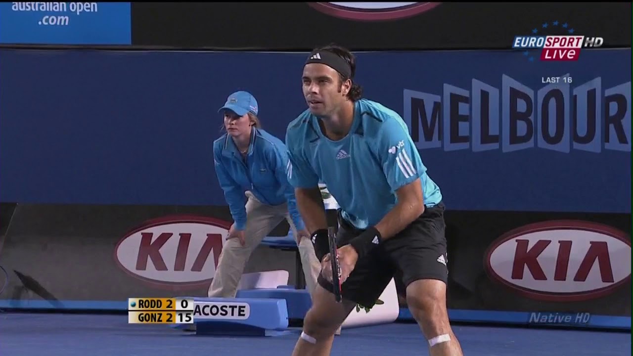 Fernando Gonzalez vs Andy Roddick Australian Open 2010 ENG commentary.