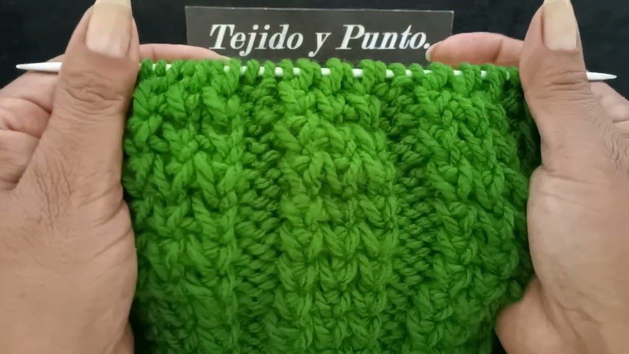 Tejido y punto fácil, solamente dos hileras - Tricot - Knitting.