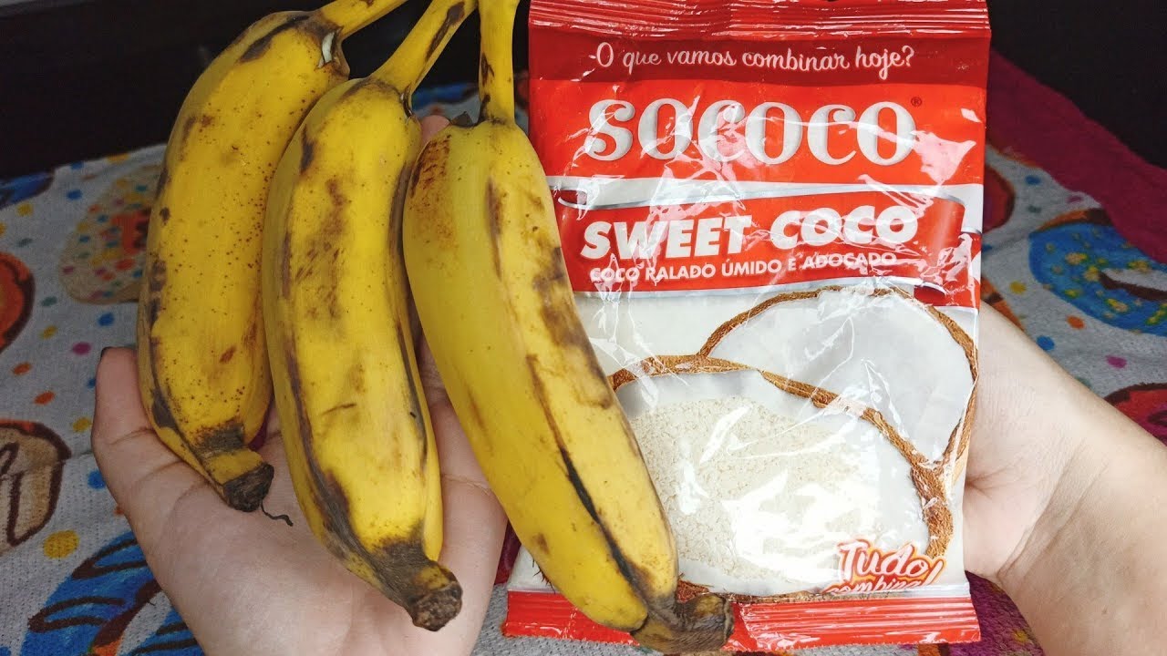 COCADA DE BANANA FEITA COM APENAS 2 INGREDIENTES SEM OVO,SEM LEITE PRONTA EM MINUTOS 