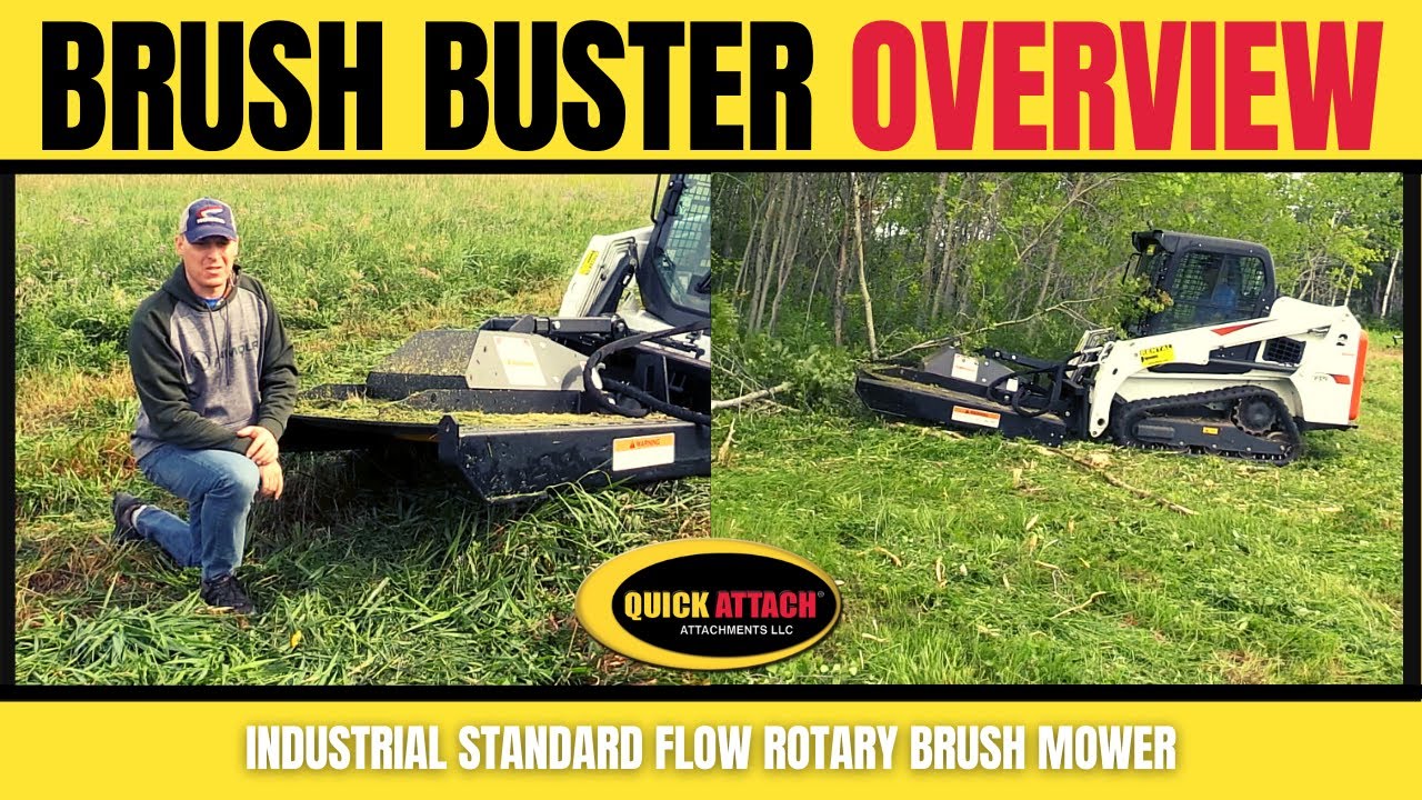 Промышленная стандартная газонокосилка-щетка Quick Attach® Brush Buster™ для мини-погрузчиков