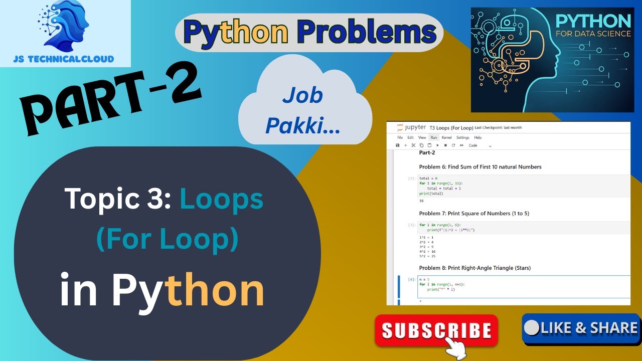 What is for-loop in Python | How to solve for-loop problems | Sum of first 10 Natural Number.