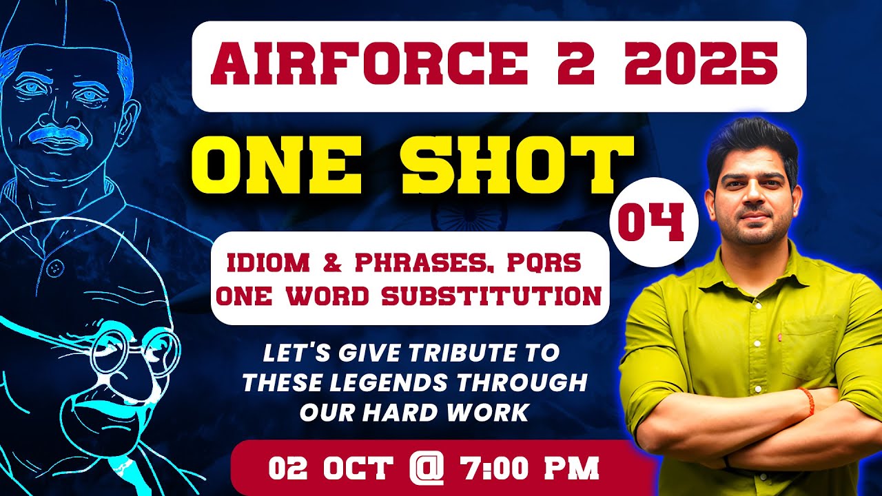 English AIRFORCE 2/2025 Idioms & One Word Substitution |Airforce English 2025 By Sanjeev Thakur Sir