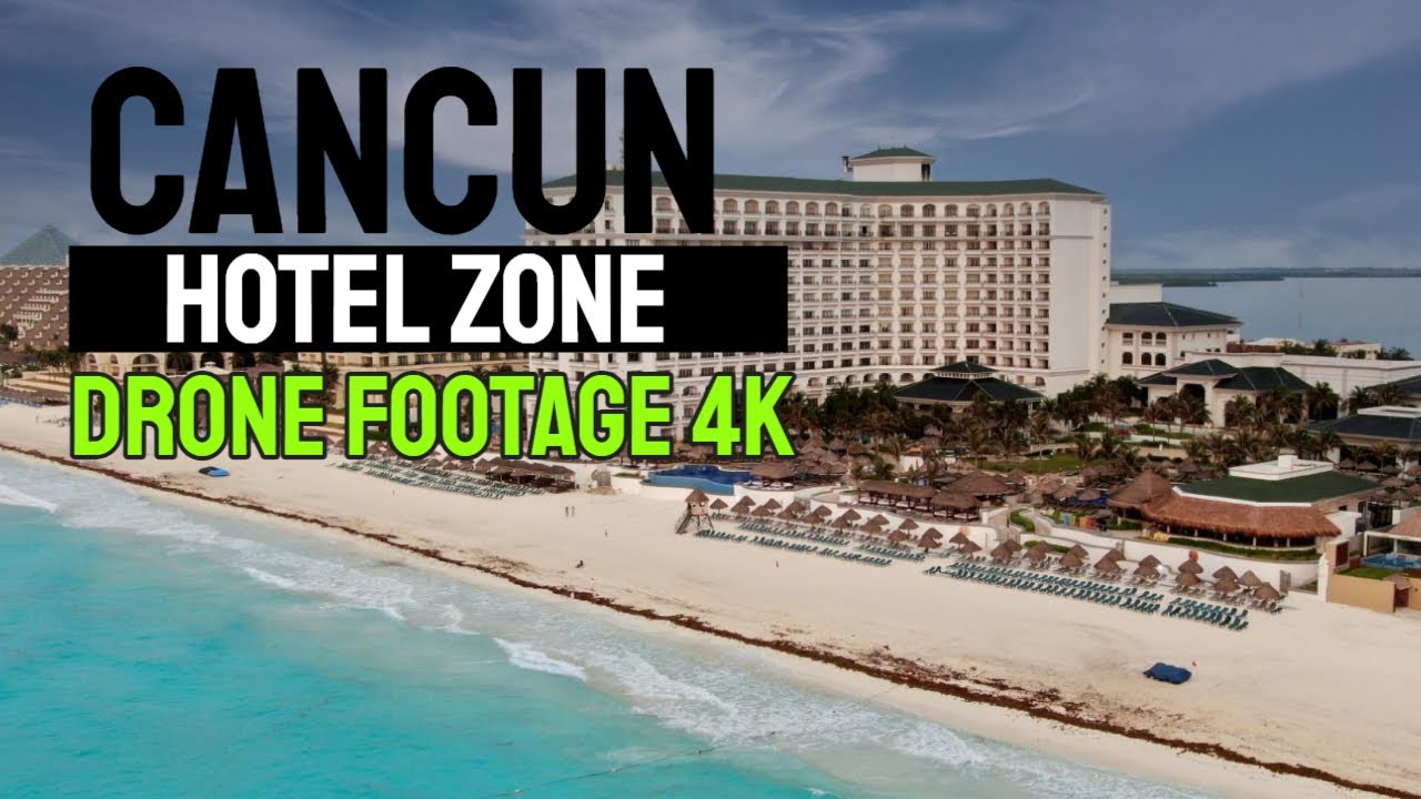Cancun Drone - Hotel Zone Cancun in 4K with labels