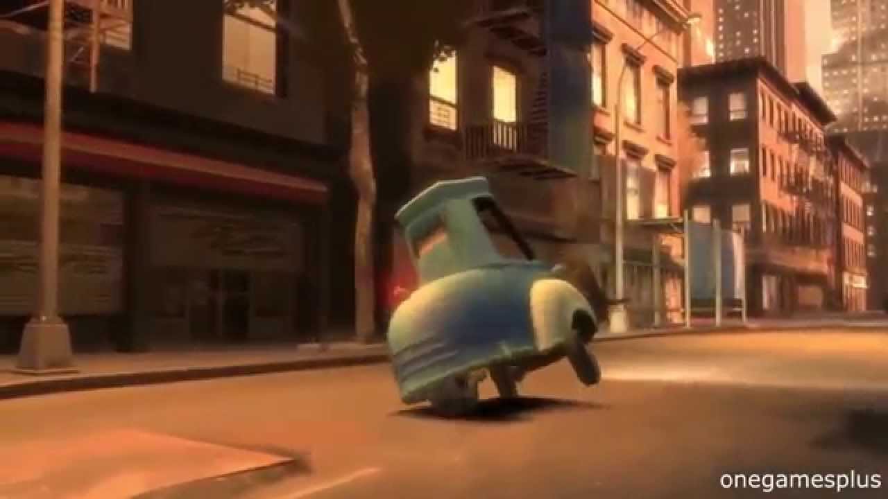 Guido and Lightning McQueen Crash test in new location Mountain Disney cars