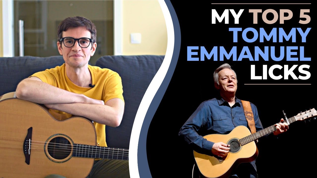 My top 5 Tommy Emmanuel licks || Onscreen TAB lessons