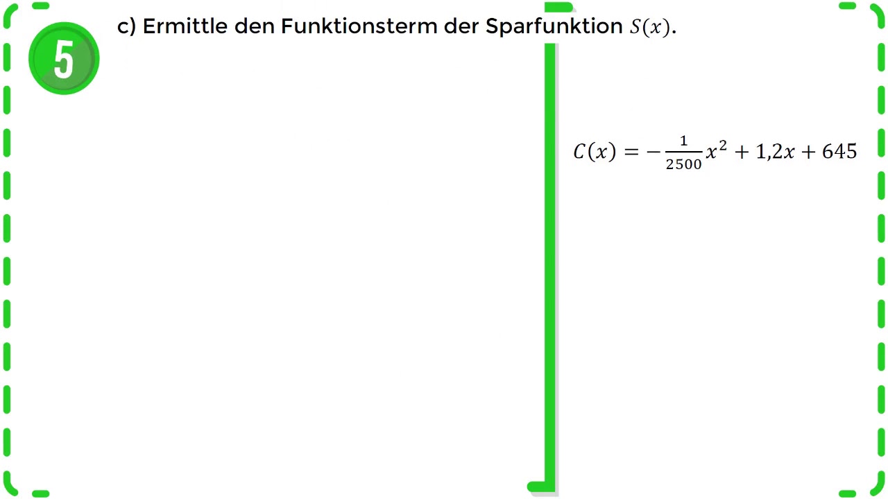 Einkommen, Sparen & Konsum - Quadratische Funktionen - Übung 4