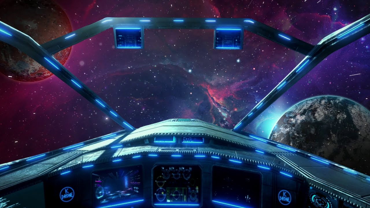 Spaceship Cockpit  Journey Deep Space Ambient Music