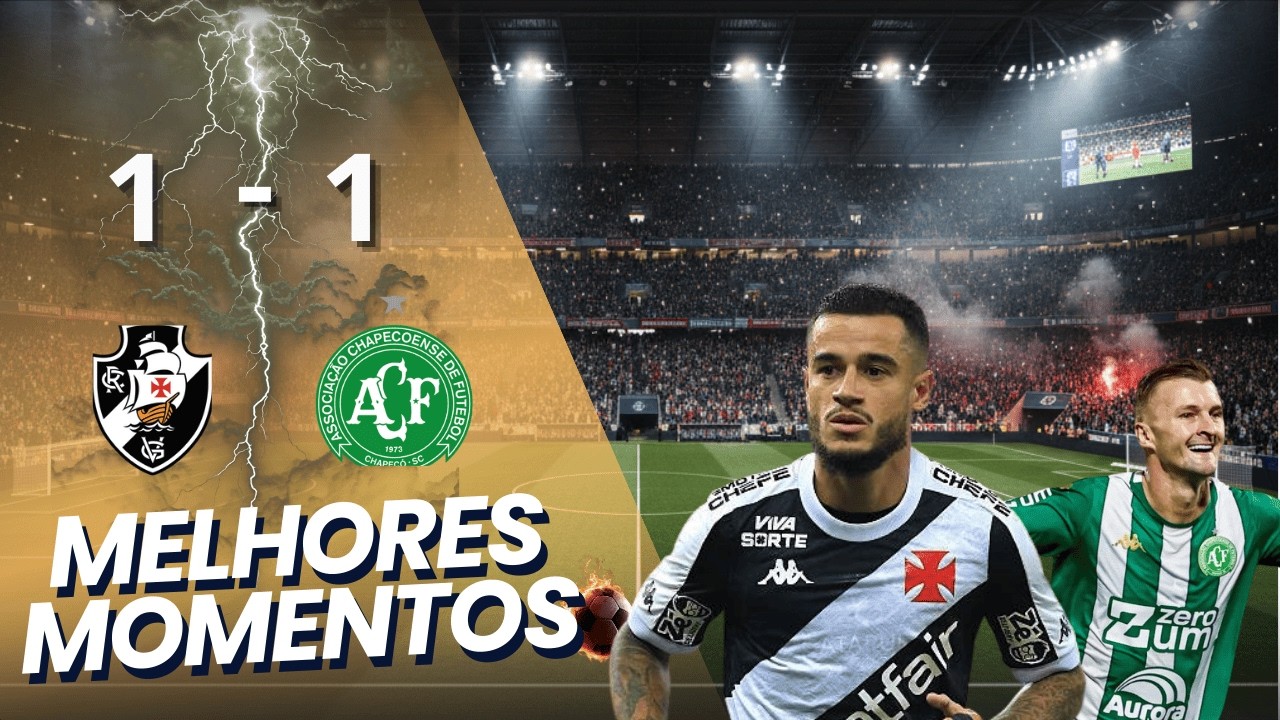 Chapecense empata com o Vasco com um golaço de falta no final do jogo