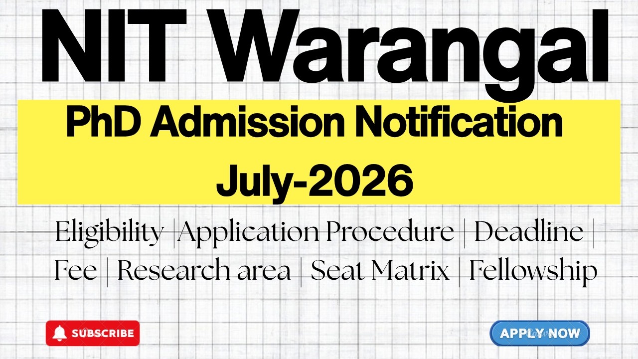 NIT Warangal PhD Admission 2026 July | Eligibility, Dates, Process Explained | HustleWithRishu