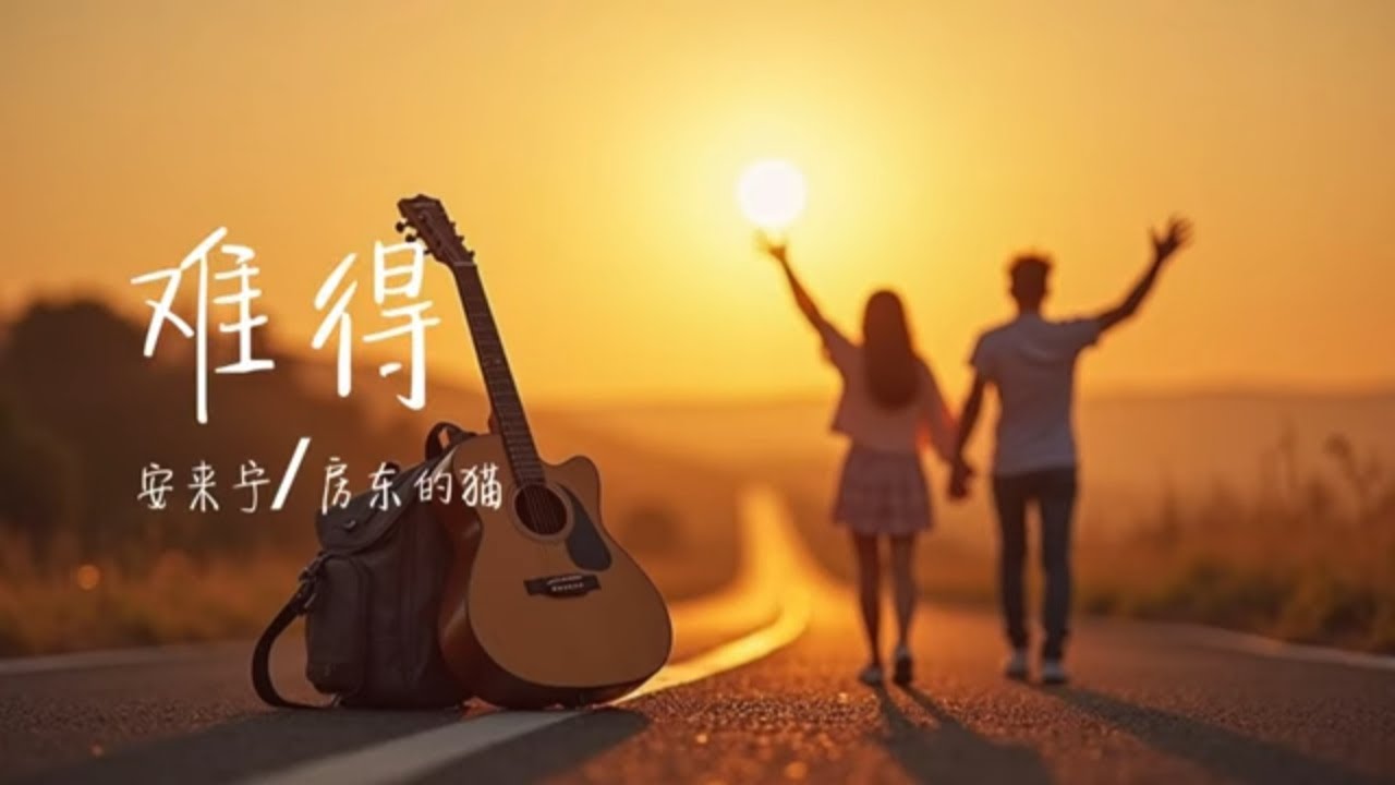 难得 - 安来宁/房东的猫  （趁青春还剩下一点点的余温 温暖着你的眼泪）【🎧AI高质音乐/拼音动态歌词 Lyrics】 ENGLISH TRANSLATION INCLUDED