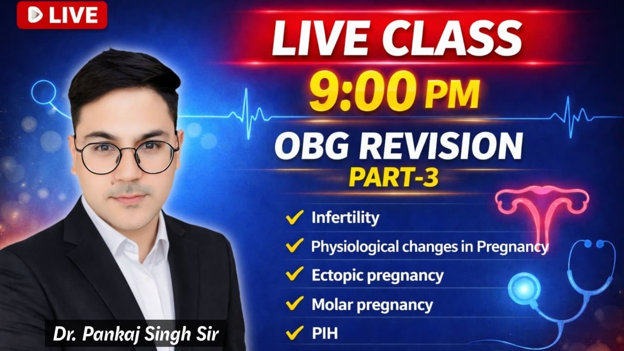OBG Revision Part-3 Special MCQs Class By Dr. Pankaj Singh Sir
