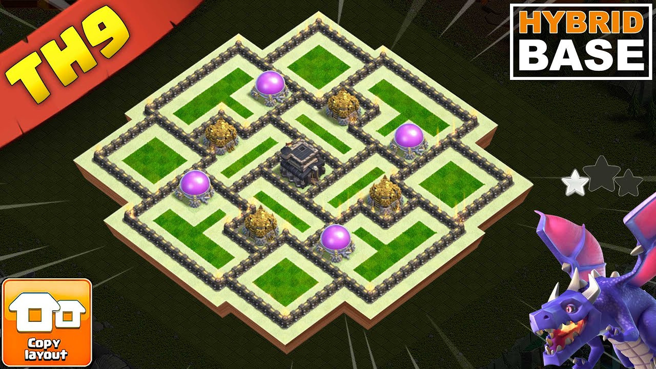 This TH9 Hybrid Base is BREAKING Attacks! Anti 3-Star + Insane Loot Defense
