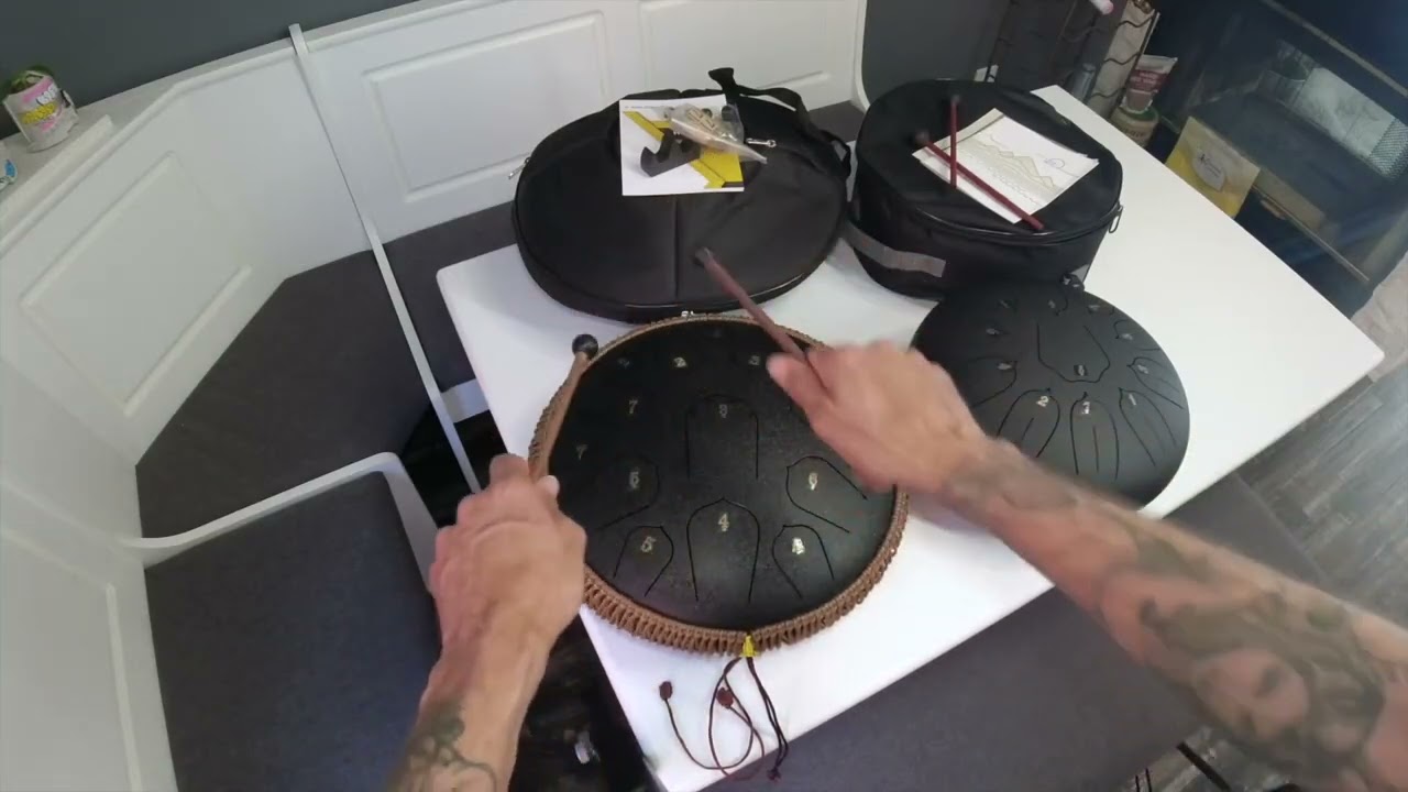 HOPWELL 15 Note 14 Inch Tongue Drum vs LOMUTY Steel Tongue Drum 12 Inch 11 Notes Tongue Drums for Ad