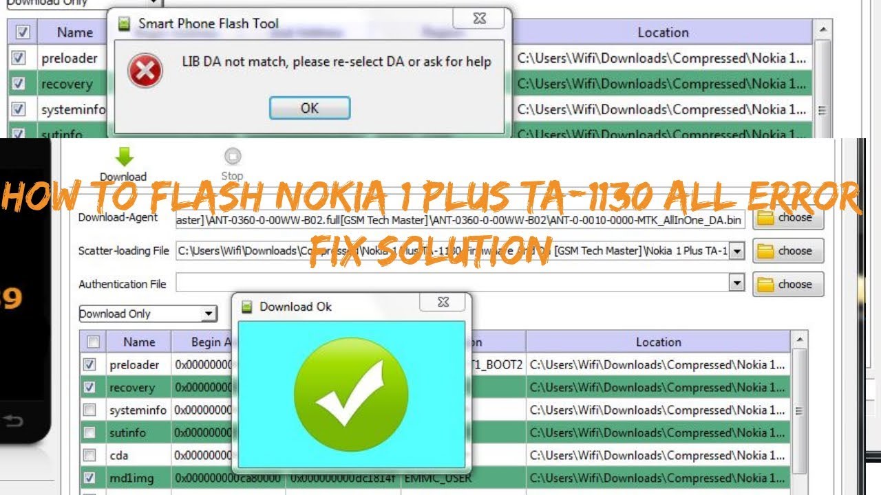 How To Flash Nokia 1 Plus TA 1130 All Error Fix Solution