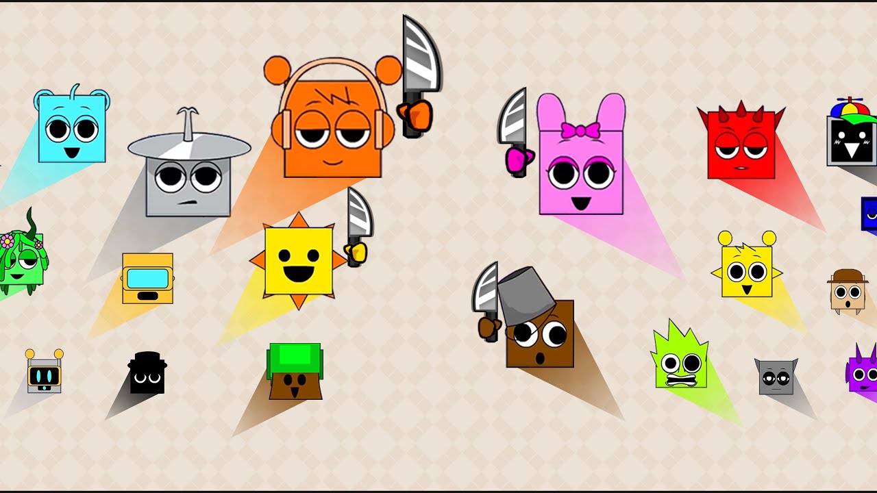 Sprunki Square League - Only One Sprunki Will Survive the Ultimate Knife Arena!