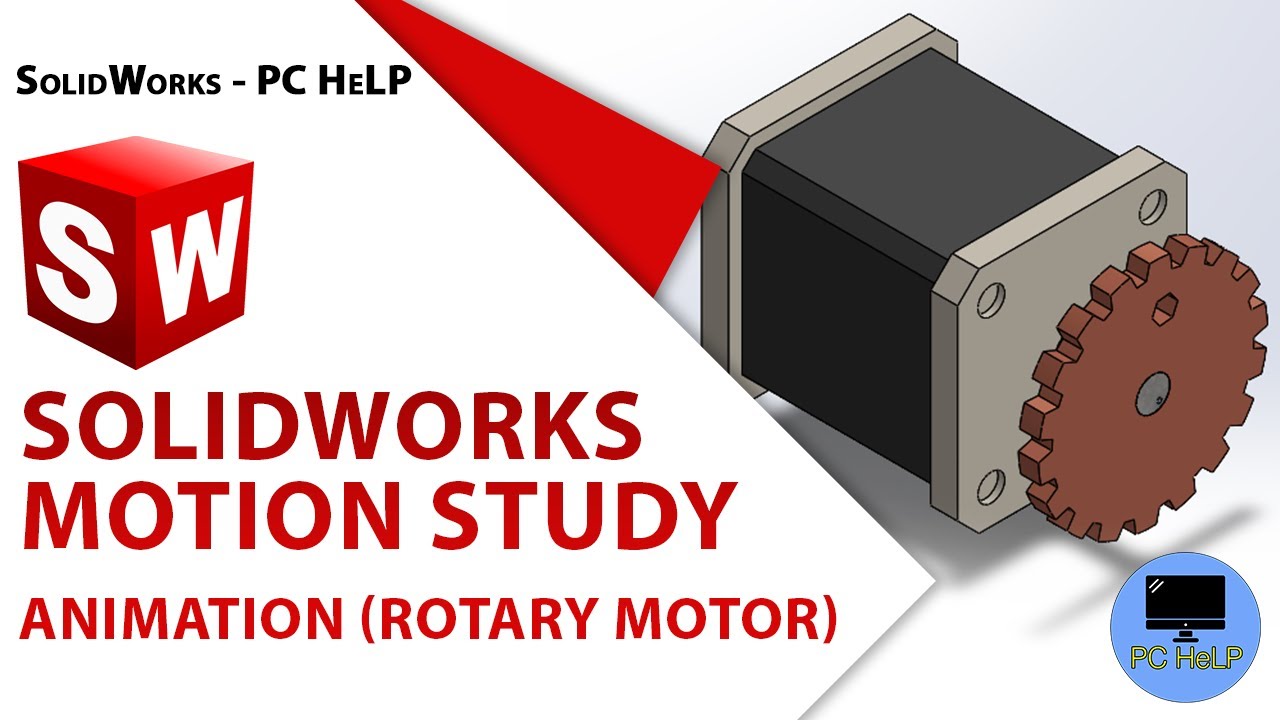 SolidWorks Motion Study — анимация (вращательный двигатель) #solidworks #solidworkstutorial #moti...