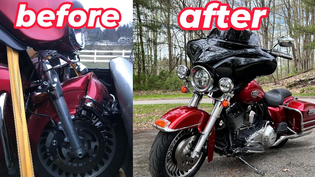 Cheap Harley Davidson Ultra Classic Copart Rebuild Timelapse!