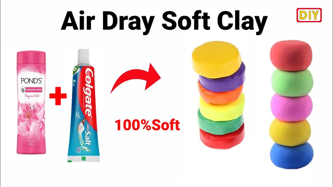How to make clay at home/homemade clay/diy play dough/craft clay/clay making easy/DIY Polymer clay