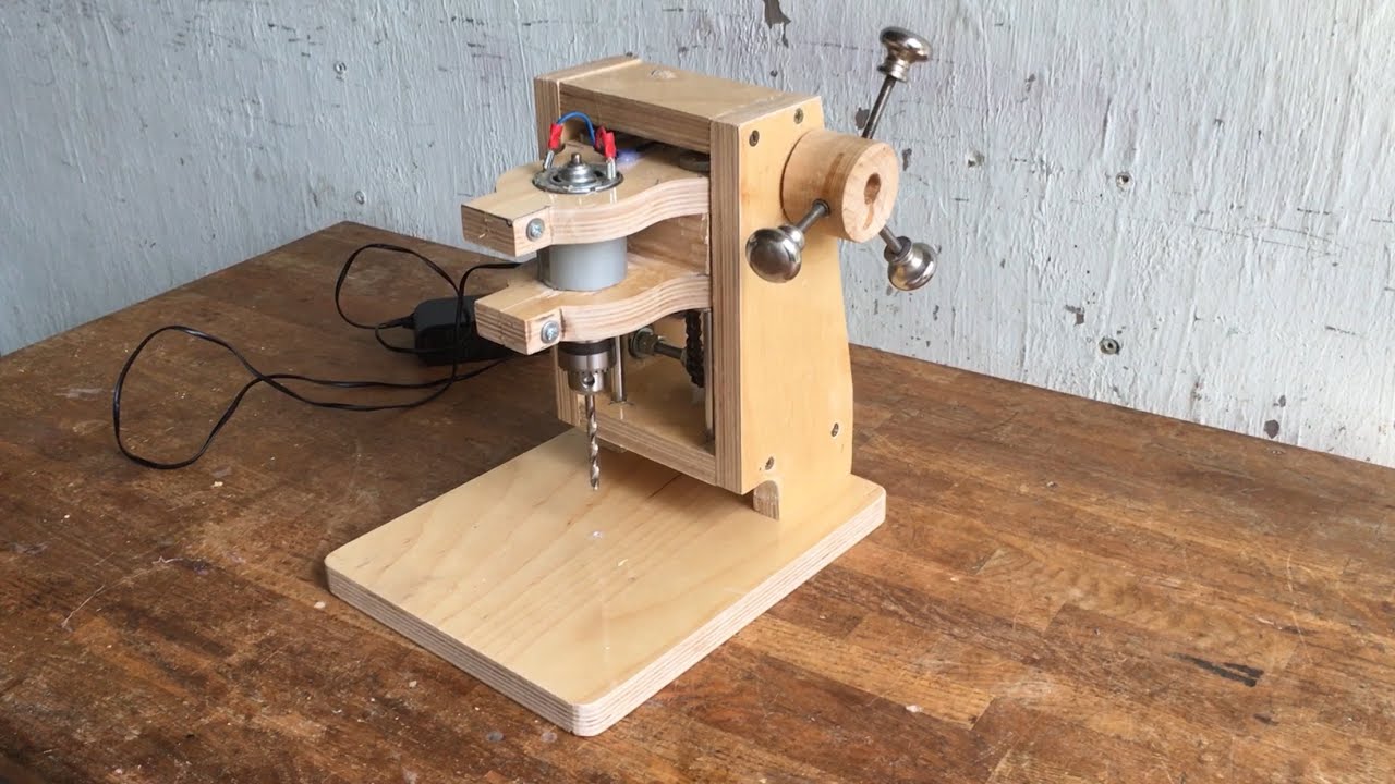 How to make a mini drill press machine at home using 775 Motor