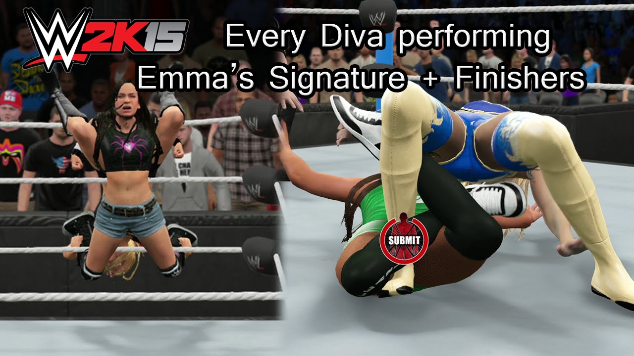 WWE 2K15 (PS4) Every Diva performing Emma's Signature + Finishers
