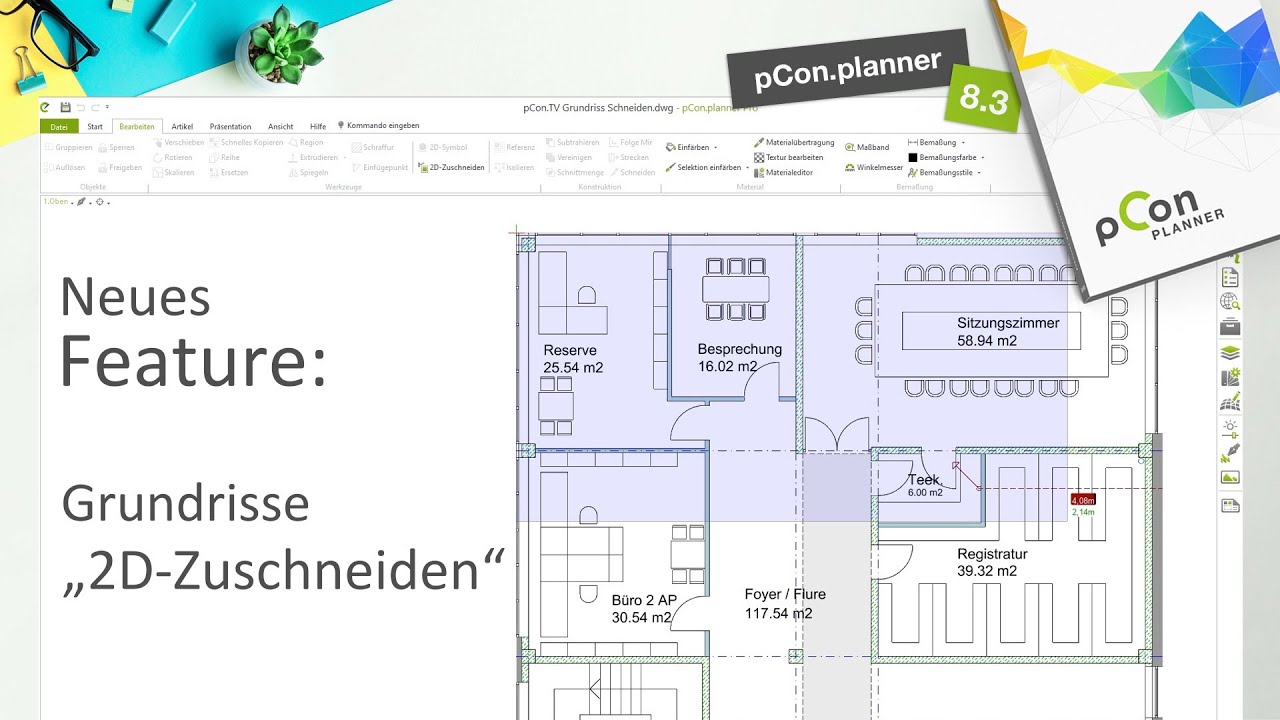 Grundrisse mit 2 Klicks beschneiden | Neu im pCon.planner 8.3