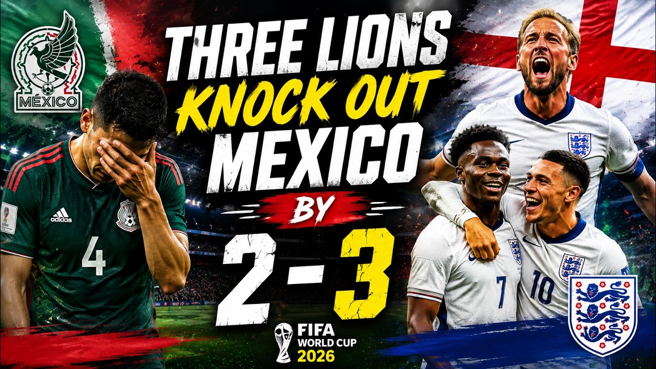 Fifa World cup 2026: England Knocks Out Mexico by 2-3 Highlights| Three Lions march to quarter final