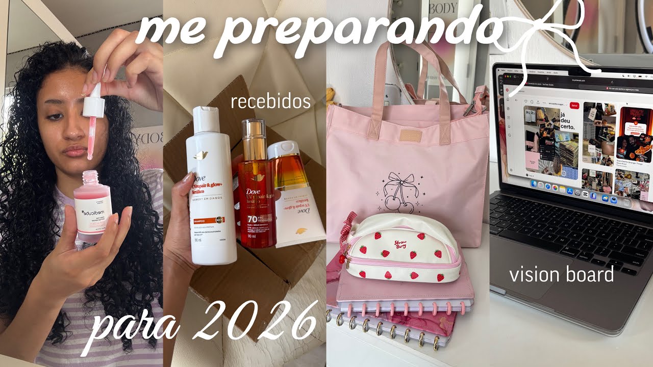 me preparando para 2026: organiza&ccedil;&atilde;o, vision board, recebidos, ultima prova escolar🍓💗