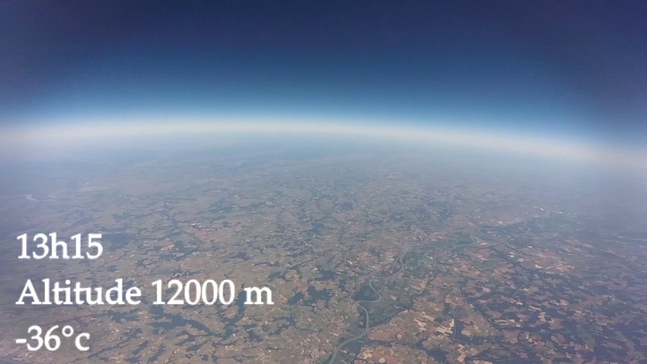 Ballon sonde stratosphérique 30km en Gironde - Weather Balloon flight 100000ft.