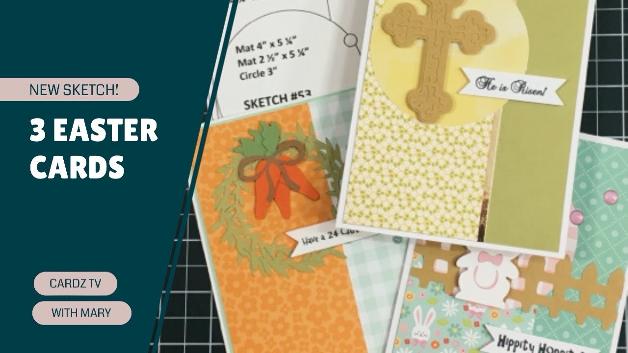 3 EASTER CARDS & A NEW CARD SKETCH!