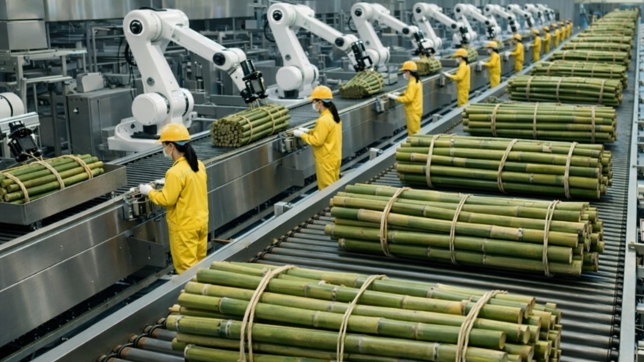 Ribuan Ton Bambu Segar: Di Dalam Pabrik Furnitur Epoksi Tercanggih