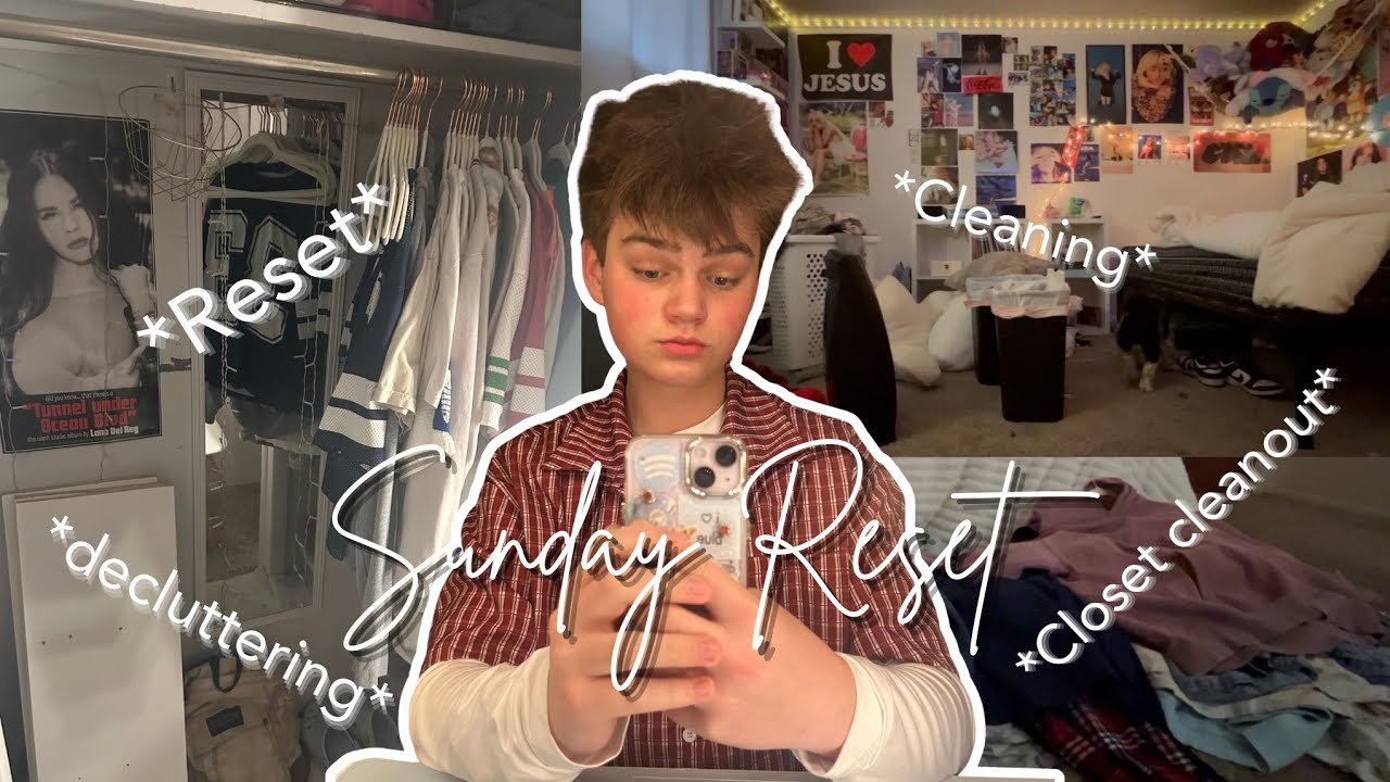 Sunday reset vlog cleaning room + closet